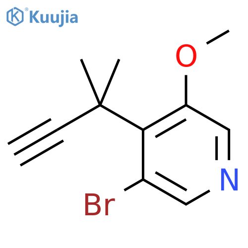 3-bromo-5-methoxy-4-(2-methylbut-3-yn-2-yl)pyridine structure