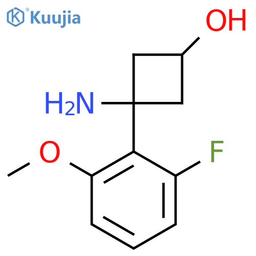 3-amino-3-(2-fluoro-6-methoxyphenyl)cyclobutan-1-ol structure