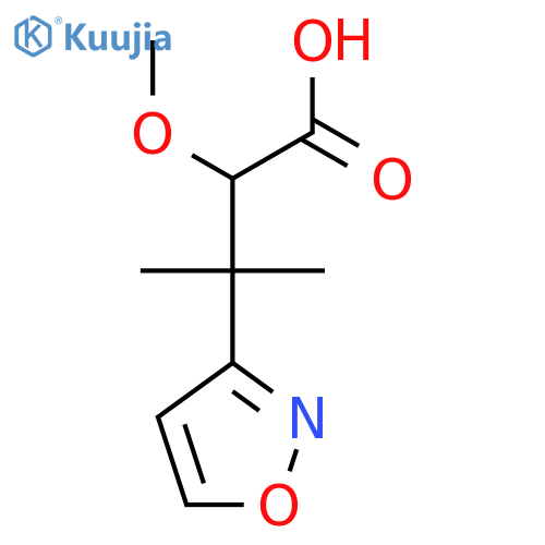 2-methoxy-3-methyl-3-(1,2-oxazol-3-yl)butanoic acid structure