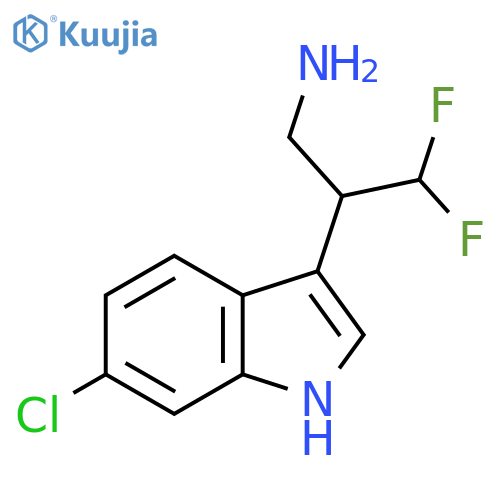 2-(6-chloro-1H-indol-3-yl)-3,3-difluoropropan-1-amine structure