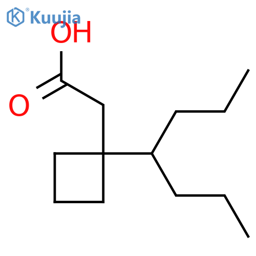 2-1-(heptan-4-yl)cyclobutylacetic acid structure