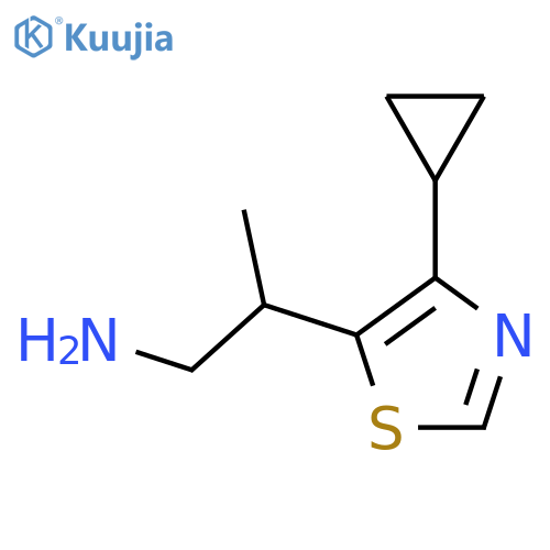 2-(4-cyclopropyl-1,3-thiazol-5-yl)propan-1-amine structure