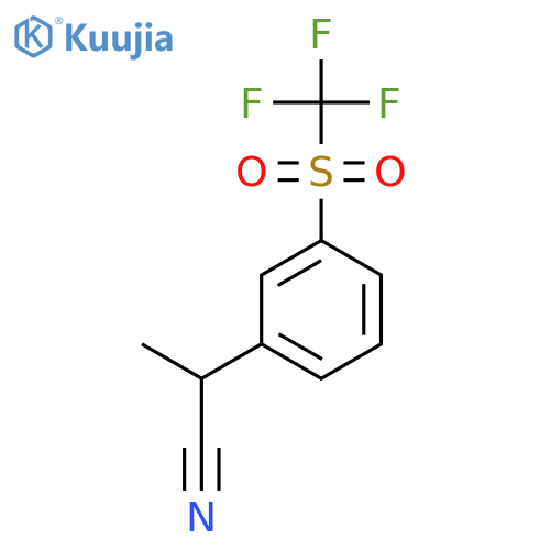 2-(3-trifluoromethanesulfonylphenyl)propanenitrile structure
