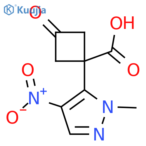 1-(1-methyl-4-nitro-1H-pyrazol-5-yl)-3-oxocyclobutane-1-carboxylic acid structure