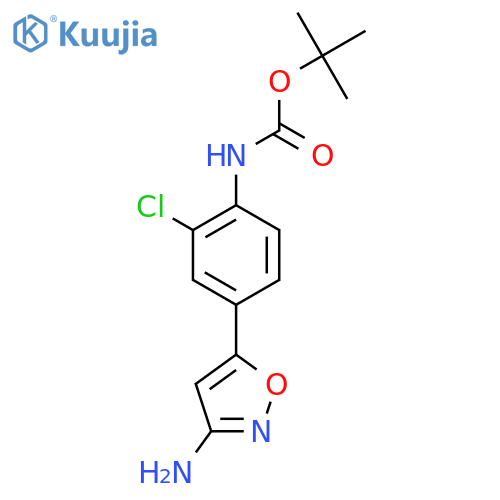 tert-butyl N-4-(3-amino-1,2-oxazol-5-yl)-2-chlorophenylcarbamate structure