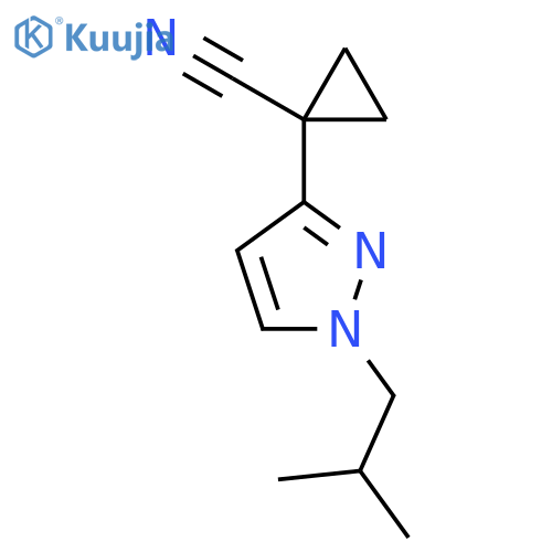 1-1-(2-methylpropyl)-1H-pyrazol-3-ylcyclopropane-1-carbonitrile structure