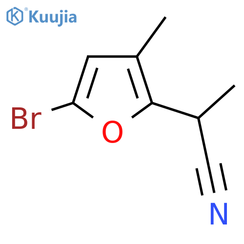 2-(5-bromo-3-methylfuran-2-yl)propanenitrile structure