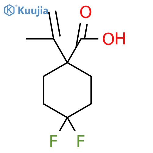 4,4-difluoro-1-(prop-1-en-2-yl)cyclohexane-1-carboxylic acid structure