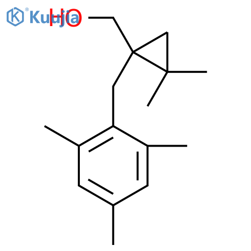 {2,2-dimethyl-1-(2,4,6-trimethylphenyl)methylcyclopropyl}methanol structure