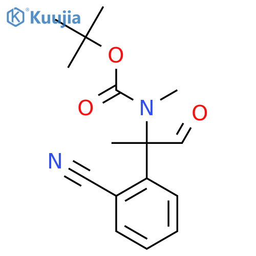 tert-butyl N-2-(2-cyanophenyl)-1-oxopropan-2-yl-N-methylcarbamate structure