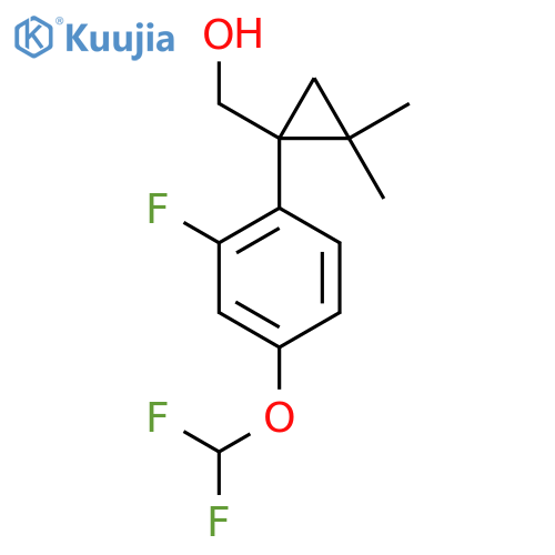 {1-4-(difluoromethoxy)-2-fluorophenyl-2,2-dimethylcyclopropyl}methanol structure