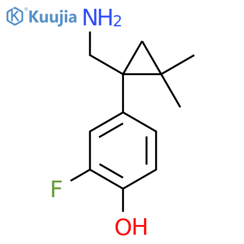 4-1-(aminomethyl)-2,2-dimethylcyclopropyl-2-fluorophenol structure