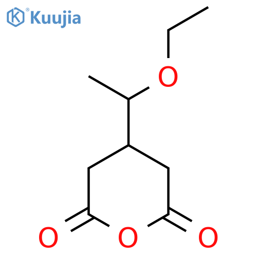 4-(1-ethoxyethyl)oxane-2,6-dione structure