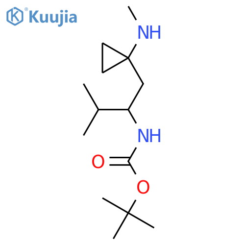tert-butyl N-{3-methyl-1-1-(methylamino)cyclopropylbutan-2-yl}carbamate structure