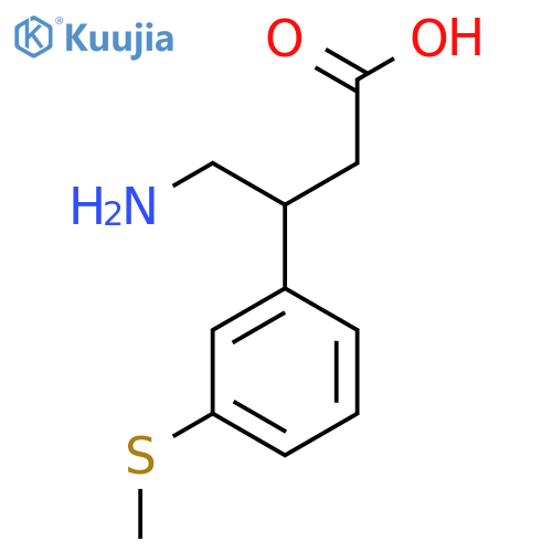 4-amino-3-3-(methylsulfanyl)phenylbutanoic acid structure