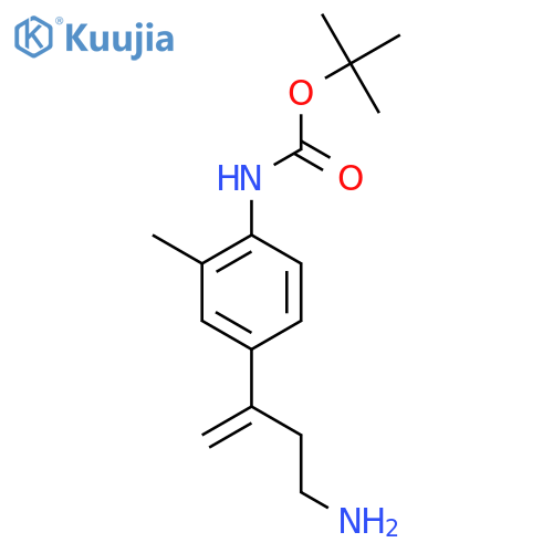 tert-butyl N-[4-(4-aminobut-1-en-2-yl)-2-methylphenyl]carbamate structure