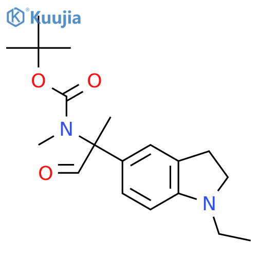 tert-butyl N-2-(1-ethyl-2,3-dihydro-1H-indol-5-yl)-1-oxopropan-2-yl-N-methylcarbamate structure