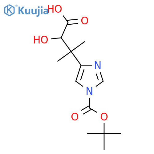 3-{1-(tert-butoxy)carbonyl-1H-imidazol-4-yl}-2-hydroxy-3-methylbutanoic acid structure