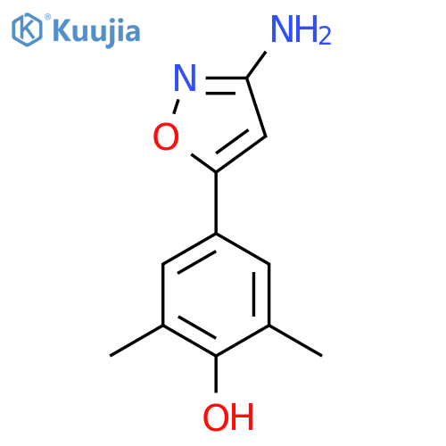 4-(3-amino-1,2-oxazol-5-yl)-2,6-dimethylphenol structure