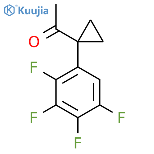 1-1-(2,3,4,5-tetrafluorophenyl)cyclopropylethan-1-one structure