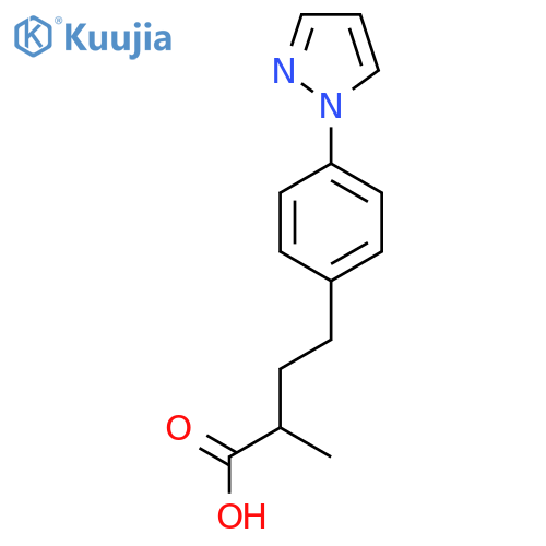 2-methyl-4-4-(1H-pyrazol-1-yl)phenylbutanoic acid structure