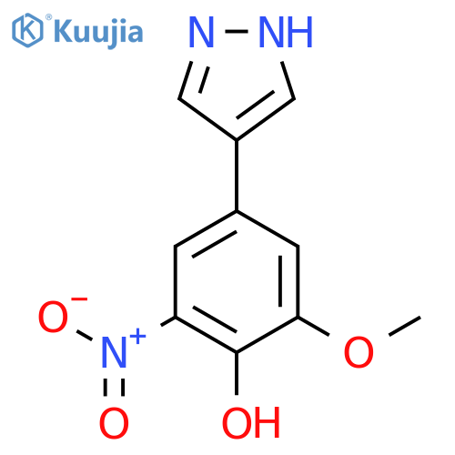 2-methoxy-6-nitro-4-(1H-pyrazol-4-yl)phenol structure