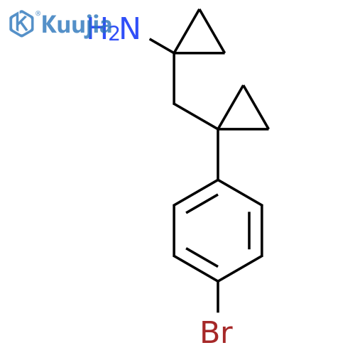 1-{1-(4-bromophenyl)cyclopropylmethyl}cyclopropan-1-amine structure
