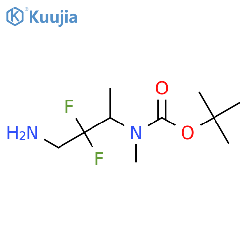 tert-butyl N-(4-amino-3,3-difluorobutan-2-yl)-N-methylcarbamate structure