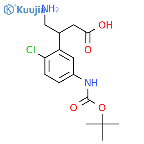 4-amino-3-(5-{(tert-butoxy)carbonylamino}-2-chlorophenyl)butanoic acid structure