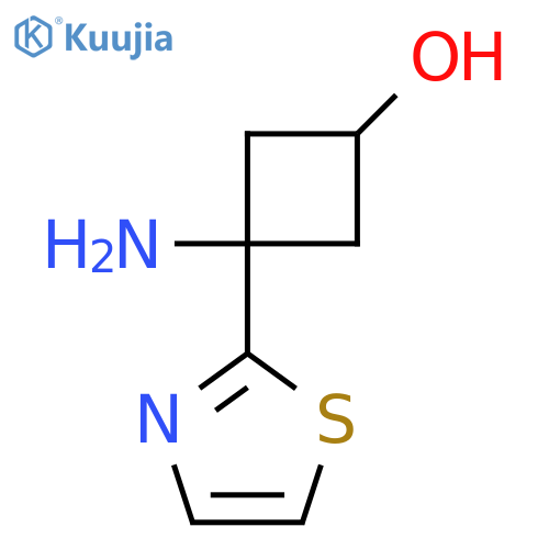 3-amino-3-(1,3-thiazol-2-yl)cyclobutan-1-ol structure