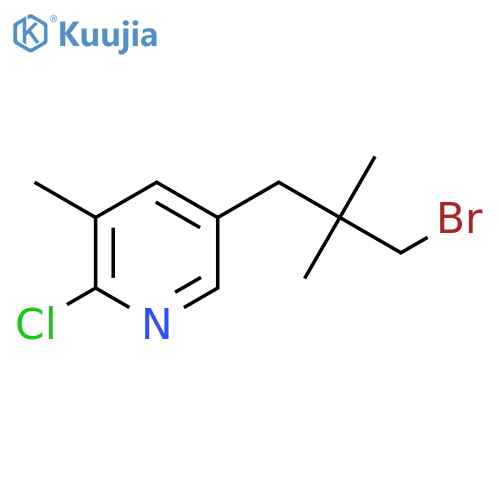 5-(3-bromo-2,2-dimethylpropyl)-2-chloro-3-methylpyridine structure