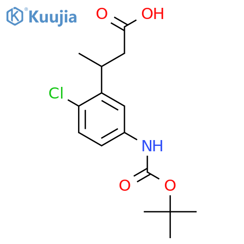 3-(5-{(tert-butoxy)carbonylamino}-2-chlorophenyl)butanoic acid structure