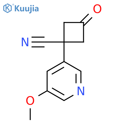 1-(5-methoxypyridin-3-yl)-3-oxocyclobutane-1-carbonitrile structure