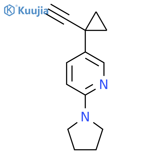 5-(1-ethynylcyclopropyl)-2-(pyrrolidin-1-yl)pyridine structure