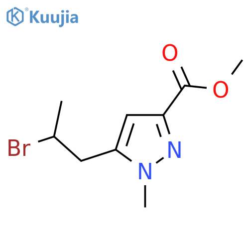 methyl 5-(2-bromopropyl)-1-methyl-1H-pyrazole-3-carboxylate structure