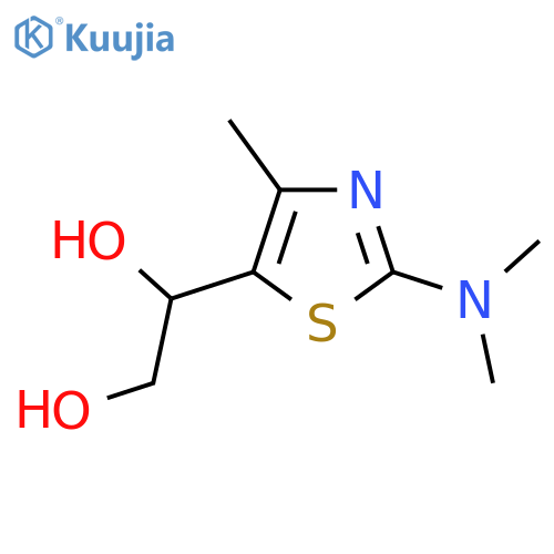 1-2-(dimethylamino)-4-methyl-1,3-thiazol-5-ylethane-1,2-diol structure