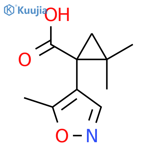 2,2-dimethyl-1-(5-methyl-1,2-oxazol-4-yl)cyclopropane-1-carboxylic acid structure