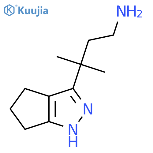 3-{1H,4H,5H,6H-cyclopentacpyrazol-3-yl}-3-methylbutan-1-amine structure