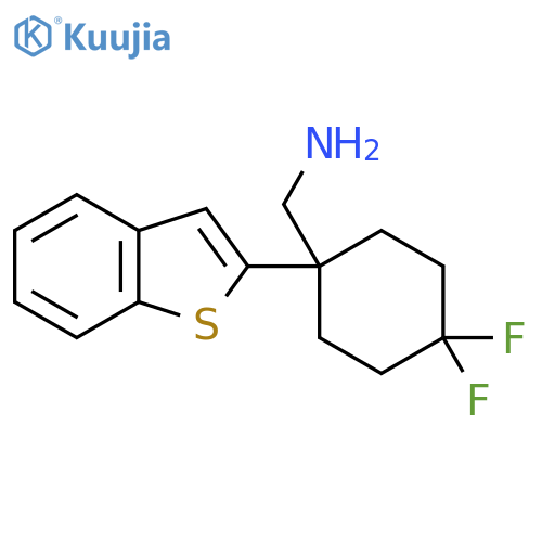 1-(1-benzothiophen-2-yl)-4,4-difluorocyclohexylmethanamine structure