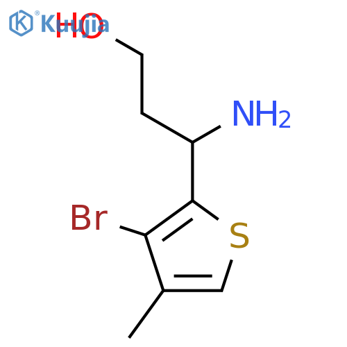 3-amino-3-(3-bromo-4-methylthiophen-2-yl)propan-1-ol structure