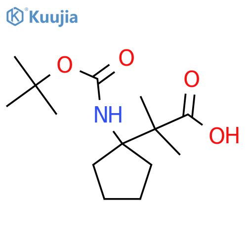2-(1-{[(Tert-butoxy)carbonyl]amino}cyclopentyl)-2-methylpropanoic acid structure