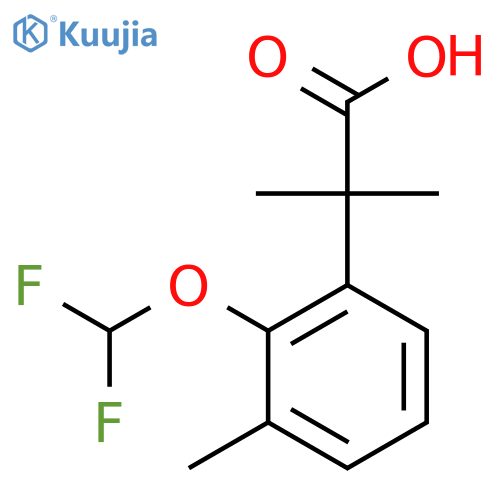 2-2-(difluoromethoxy)-3-methylphenyl-2-methylpropanoic acid structure