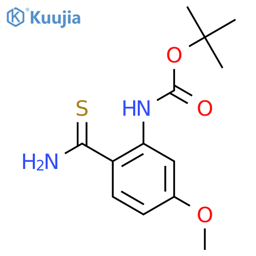 tert-butyl N-(2-carbamothioyl-5-methoxyphenyl)carbamate structure