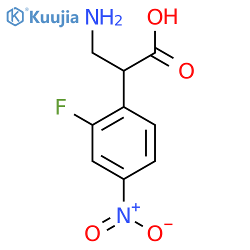 3-amino-2-(2-fluoro-4-nitrophenyl)propanoic acid structure