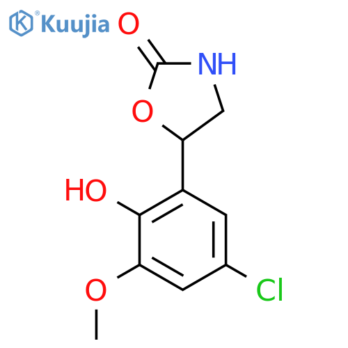 5-(5-chloro-2-hydroxy-3-methoxyphenyl)-1,3-oxazolidin-2-one structure
