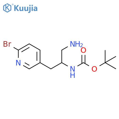 tert-butyl N-1-amino-3-(6-bromopyridin-3-yl)propan-2-ylcarbamate structure