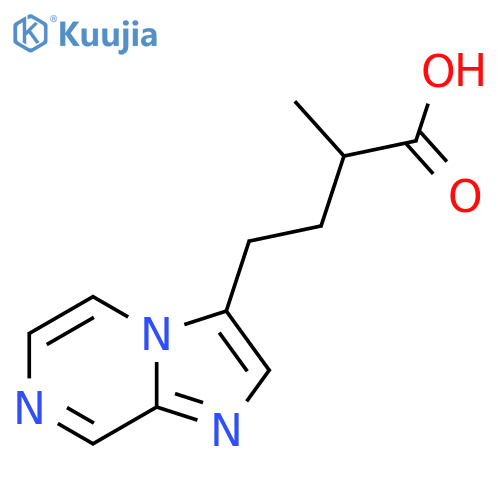 4-{imidazo1,2-apyrazin-3-yl}-2-methylbutanoic acid structure