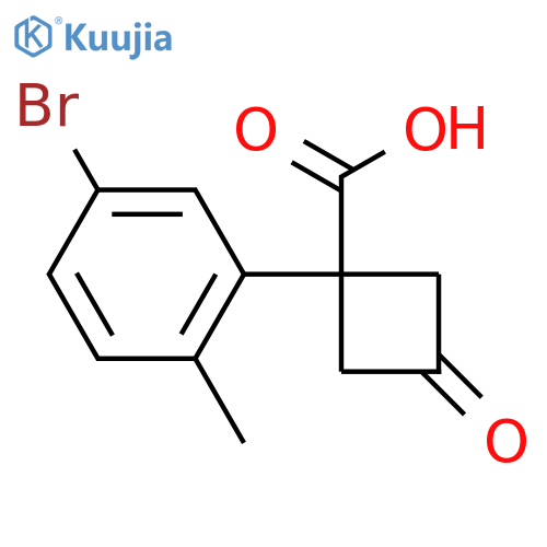 1-(5-bromo-2-methylphenyl)-3-oxocyclobutane-1-carboxylic acid structure