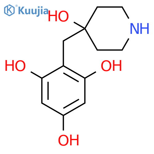 2-(4-hydroxypiperidin-4-yl)methylbenzene-1,3,5-triol structure
