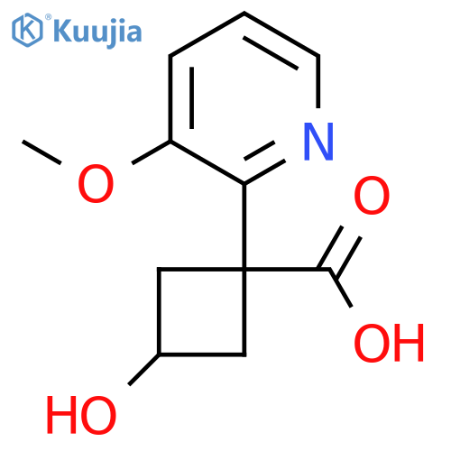 3-hydroxy-1-(3-methoxypyridin-2-yl)cyclobutane-1-carboxylic acid structure